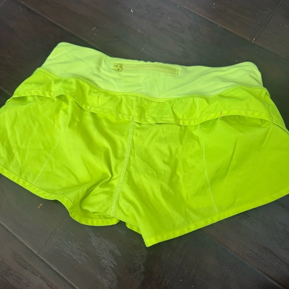 Lululemon Speed Up Shorts Neon Yellow | Running Active Gym Athletic 6 - Picture 3 of 8